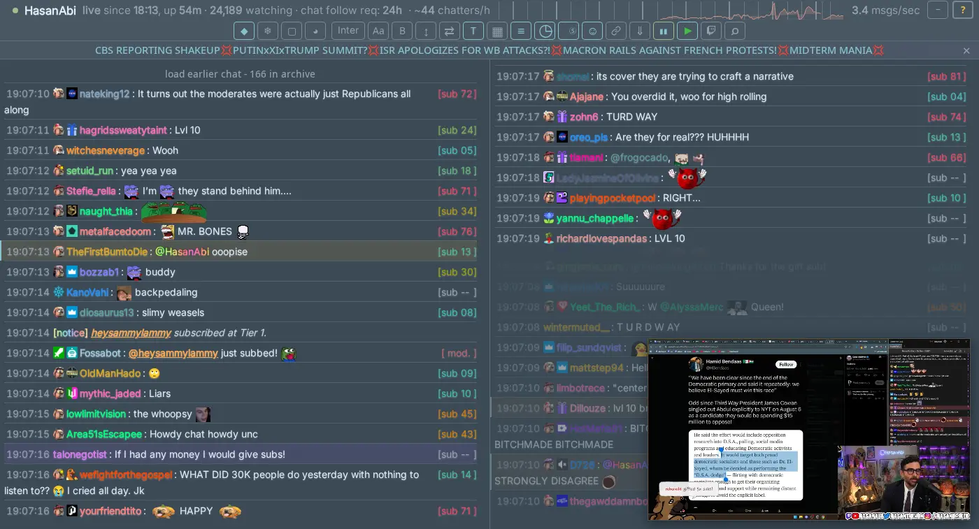 the 2col chat layout