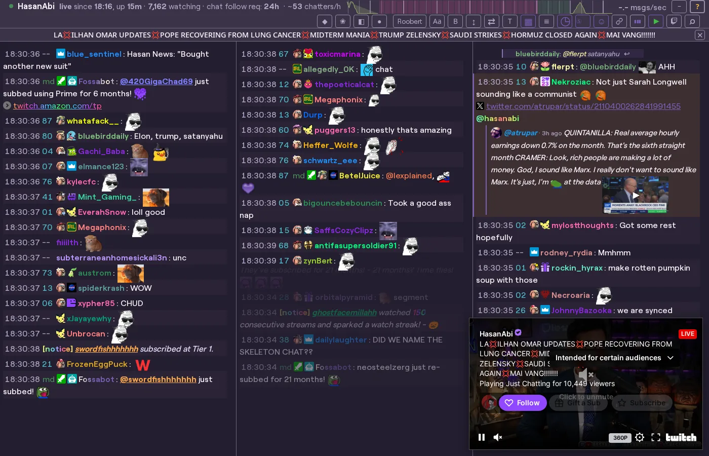 the 3col chat layout